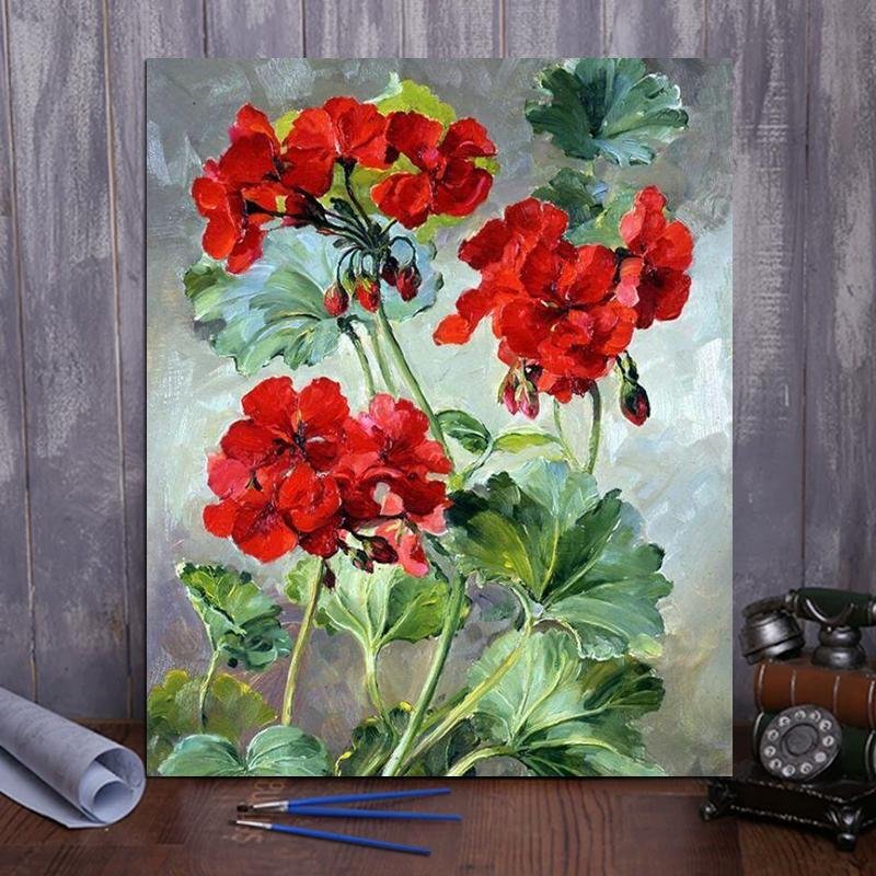 ArtVibe™ DIY Painting By Numbers -Rose Geranium (16x20 / 40x50cm)