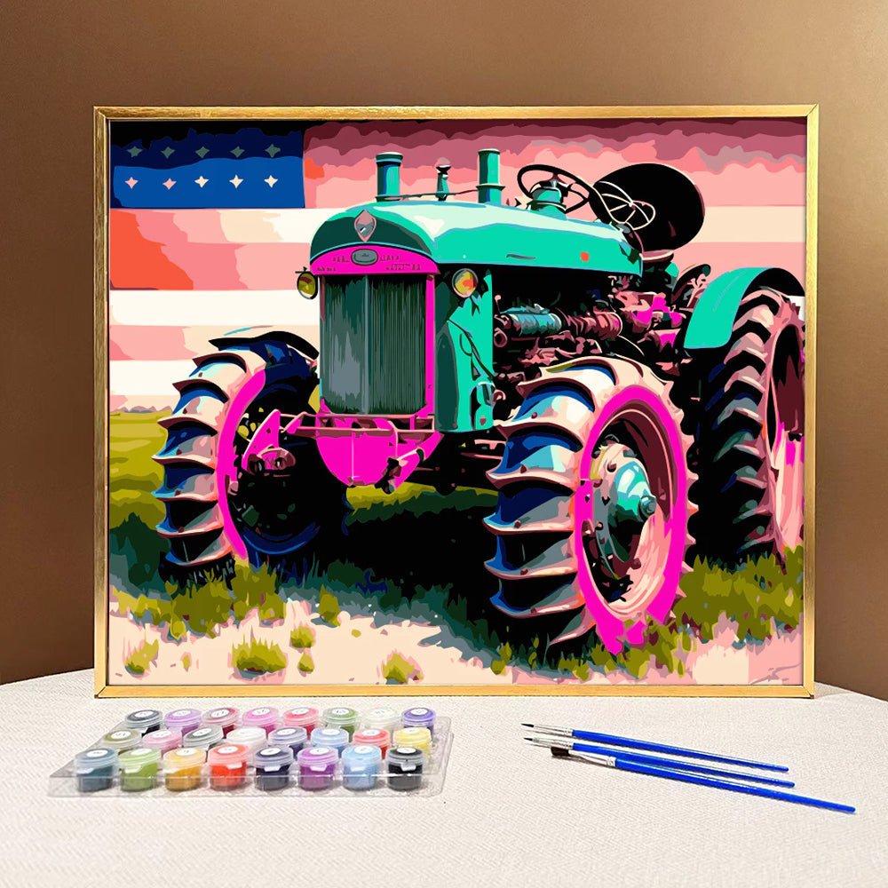 Vintage Tractor Paint by Numbers 