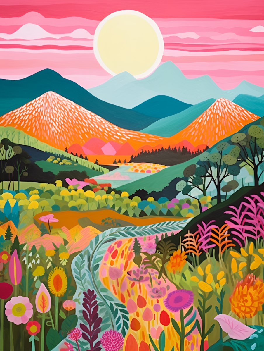 Relax & Paint with VIVA™ 'Colorful Mountain' Paint by Numbers Kit