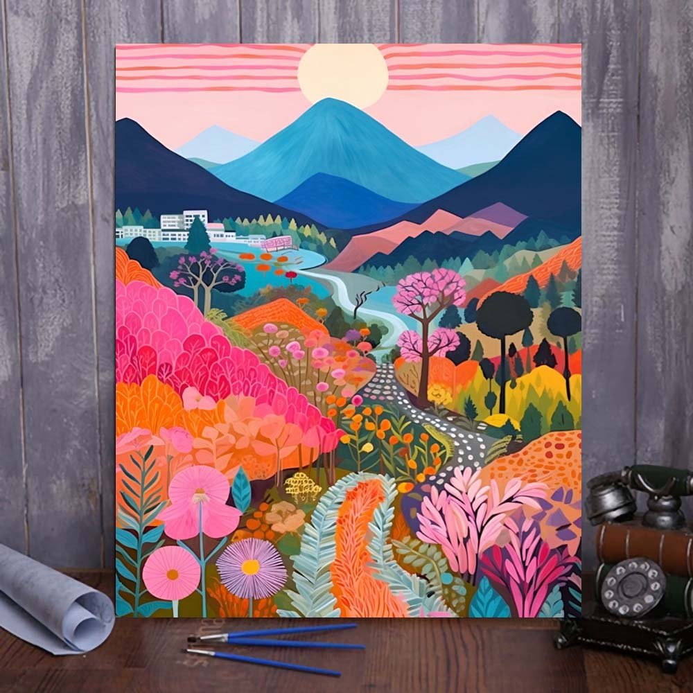 "Colorful Mountains" Series by ArtVibe™ #01 - 'Susurrus' | Original Paint by Numbers - ArtVibe Paint by Numbers