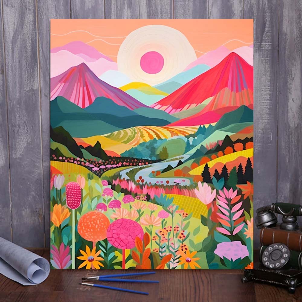 "Colorful Mountains" Series by ArtVibe™ #01 - 'Susurrus' | Original Paint by Numbers - ArtVibe Paint by Numbers