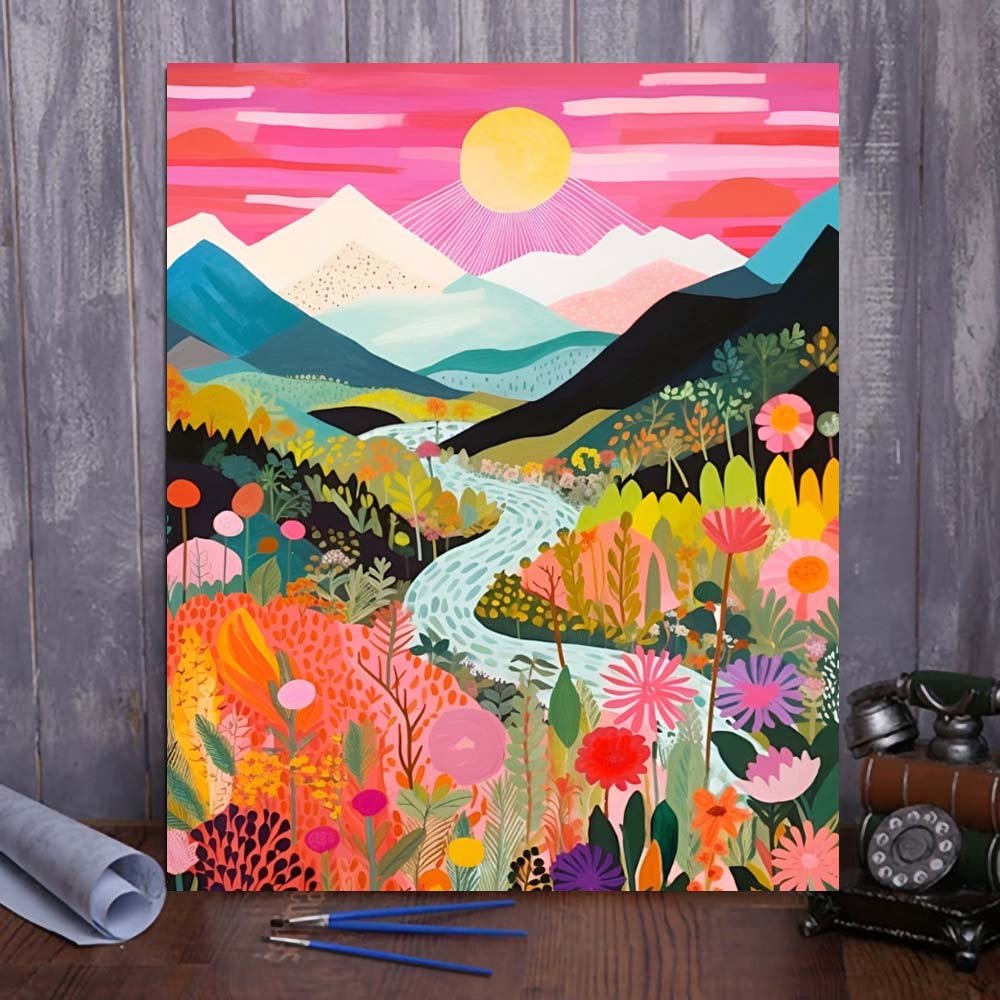 "Colorful Mountains" Series by ArtVibe™ #01 - 'Susurrus' | Original Paint by Numbers - ArtVibe Paint by Numbers