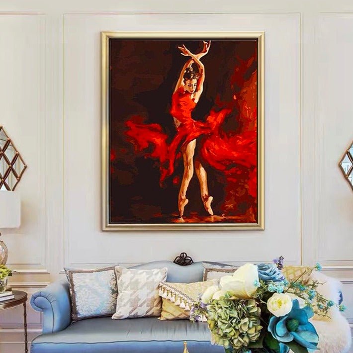 ArtVibe™ DIY Painting By Numbers - Ballet Dancer On Fire (16"x20" / 40x50cm) - ArtVibe Paint by Numbers