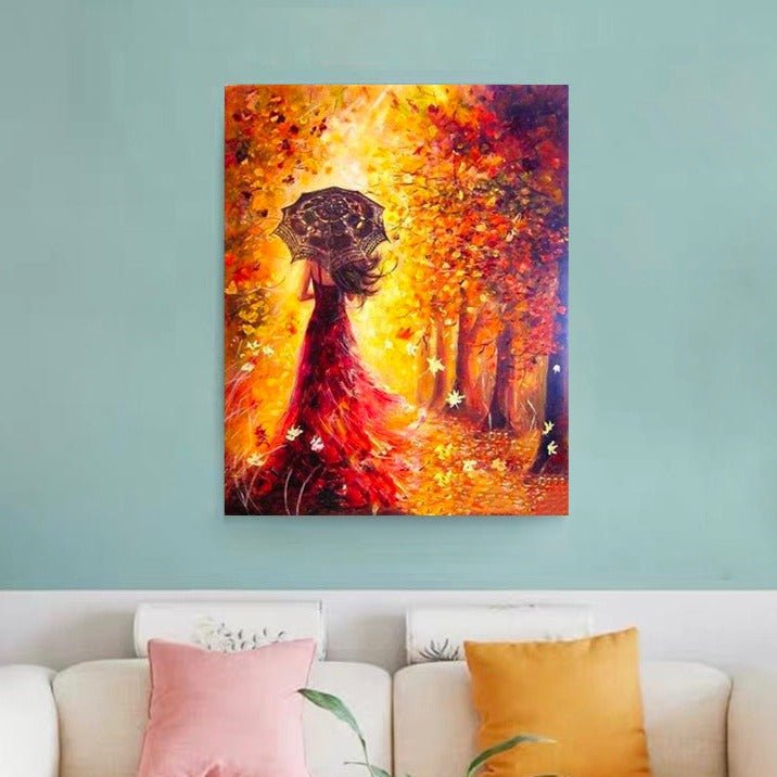 ArtVibe™ DIY Painting By Numbers - Beautiful Woman Autumn Landscape (16"x20" / 40x50cm) - ArtVibe Paint by Numbers