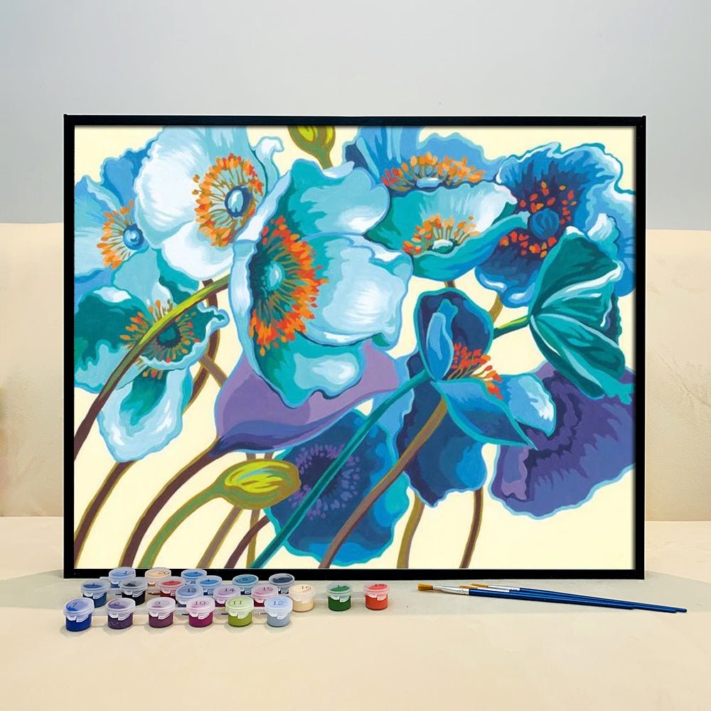 ArtVibe™ DIY Painting By Numbers - Blue Flower (16"x20" / 40x50cm) - ArtVibe Paint by Numbers