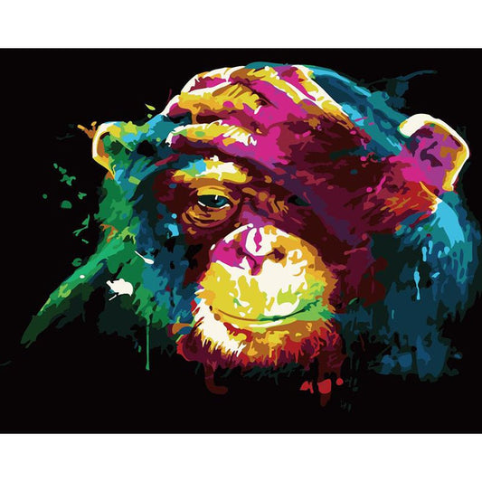 ArtVibe™ DIY Painting By Numbers - Chimpanzee Thinking(16"x20" / 40x50cm) - ArtVibe Paint by Numbers