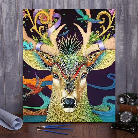 ArtVibe™ DIY Painting By Numbers - Deer Head (16"x20" / 40x50cm) - ArtVibe Paint by Numbers