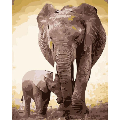 ArtVibe™ DIY Painting By Numbers - Elephants(16"x20" / 40x50cm) - ArtVibe Paint by Numbers