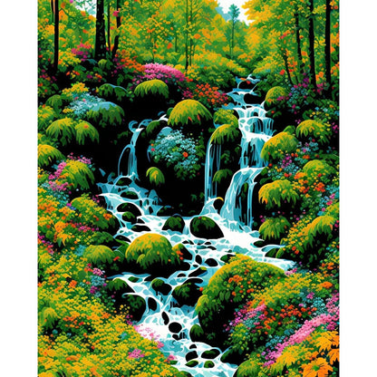 ArtVibe™ DIY Painting By Numbers (EXCLUSIVE) - Blissful Falls (16"x20) - ArtVibe Paint by Numbers