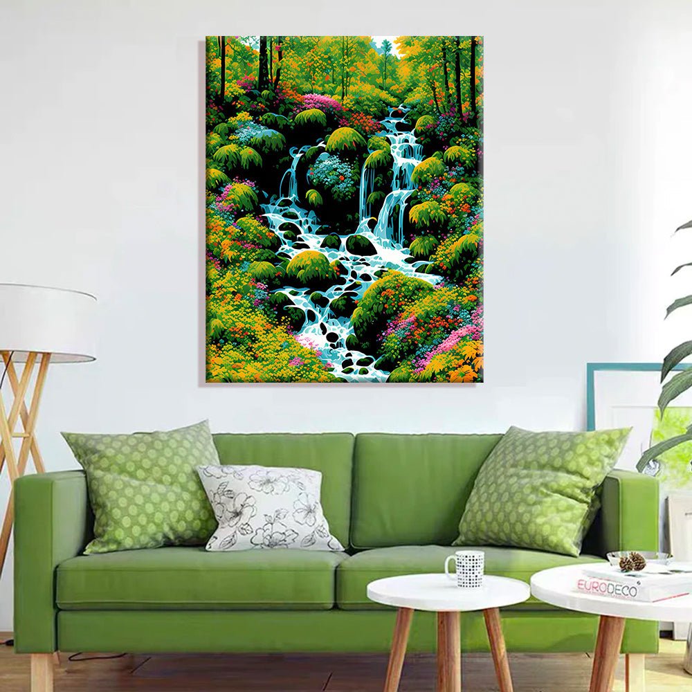 ArtVibe™ DIY Painting By Numbers (EXCLUSIVE) - Blissful Falls (16"x20) - ArtVibe Paint by Numbers