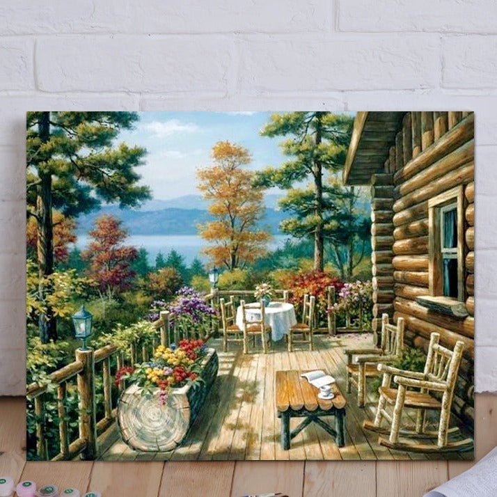 Premium Photo  Painting on canvas by numbers