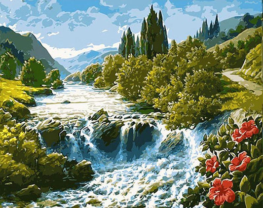 ArtVibe™ DIY Painting By Numbers - Mountain River (16"x20" / 40x50cm) - ArtVibe Paint by Numbers