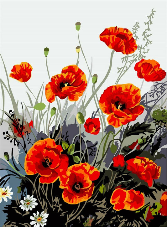 ArtVibe™ DIY Painting By Numbers - Poppy Perfection (16"x20" / 40x50cm) - ArtVibe Paint by Numbers