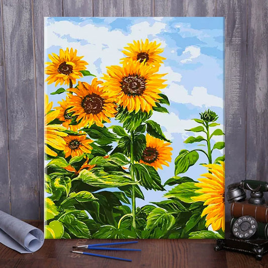ArtVibe™ DIY Painting By Numbers -Sunflowers (16"x20" / 40x50cm) - ArtVibe Paint by Numbers