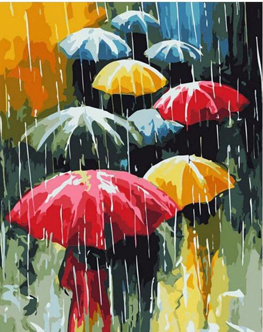ArtVibe™ DIY Painting By Numbers - Umbrellas (16"x20" / 40x50cm) - ArtVibe Paint by Numbers