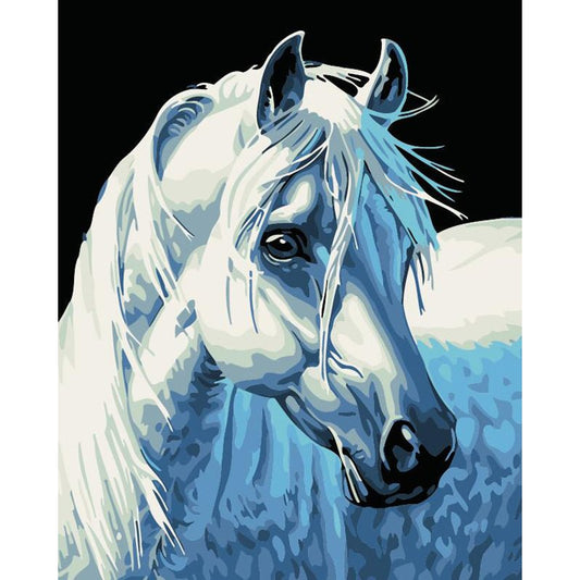 ArtVibe™ DIY Painting By Numbers - White Horse (16"x20" / 40x50cm) - ArtVibe Paint by Numbers