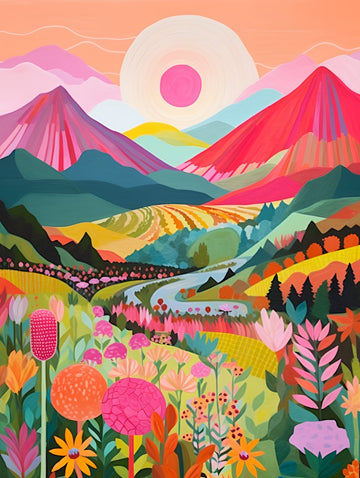 Colorful Mountains Original Paint by Numbers: Artistic Escape for All ...