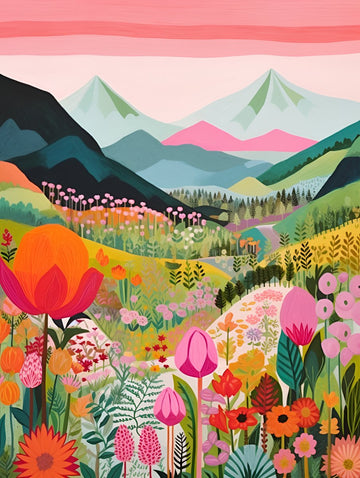 Colorful Mountains Original Paint by Numbers: Artistic Escape for All ...