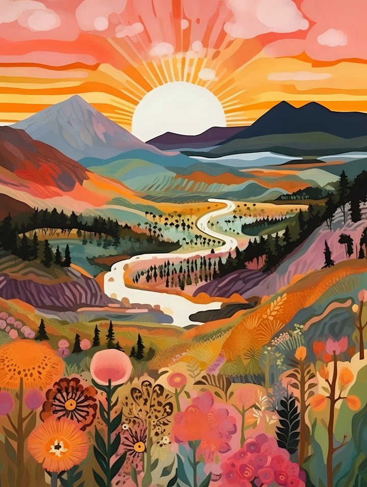 Colorful Mountains Original Paint by Numbers: Artistic Escape for All ...