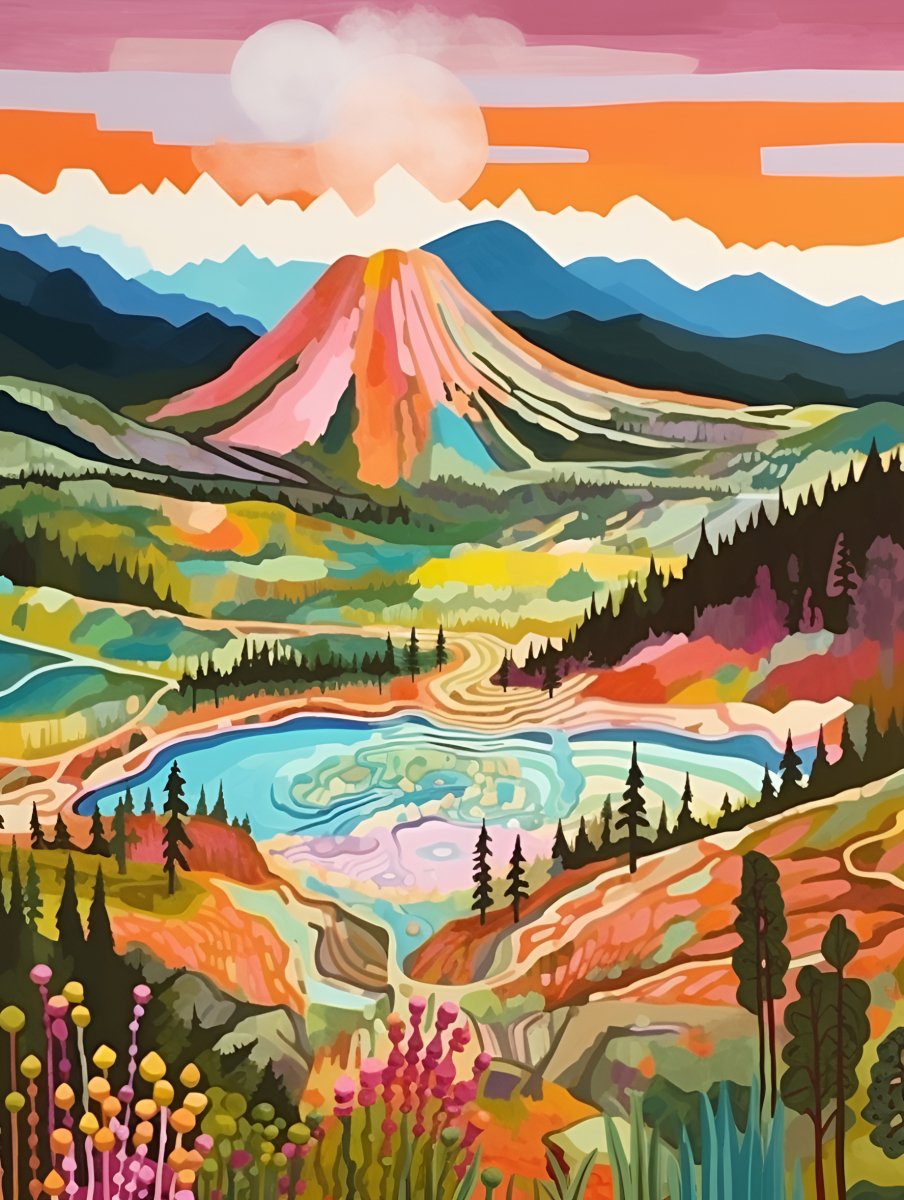 "Colorful Yellowstone" Series by ArtVibe™ #30 | Original Paint by Numbers - ArtVibe Paint by Numbers