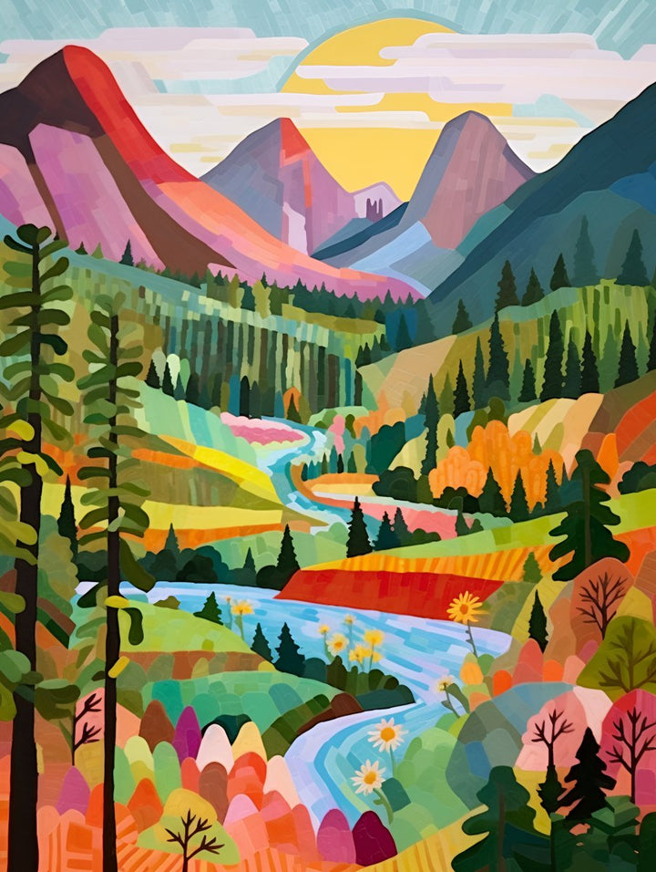 Colorful Mountains Original Paint by Numbers Artistic Escape for All
