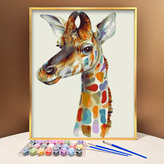 Elevate Your Mood with ArtVibe™ DIY Painting By Numbers - Giraffe (16"x20" / 40x50cm), a Nostalgic and Uplifting Art Experience. - ArtVibe Paint by Numbers