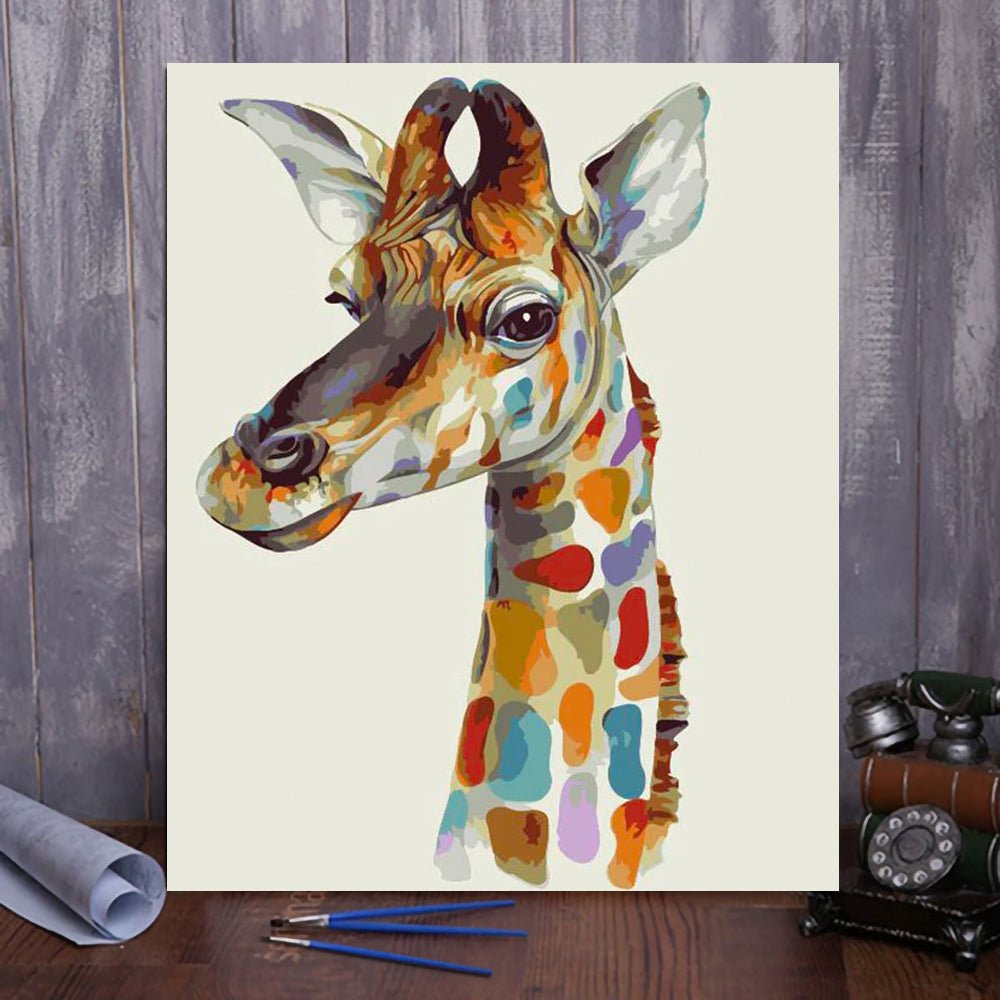 Elevate Your Mood with ArtVibe™ DIY Painting By Numbers - Giraffe (16"x20" / 40x50cm), a Nostalgic and Uplifting Art Experience. - ArtVibe Paint by Numbers