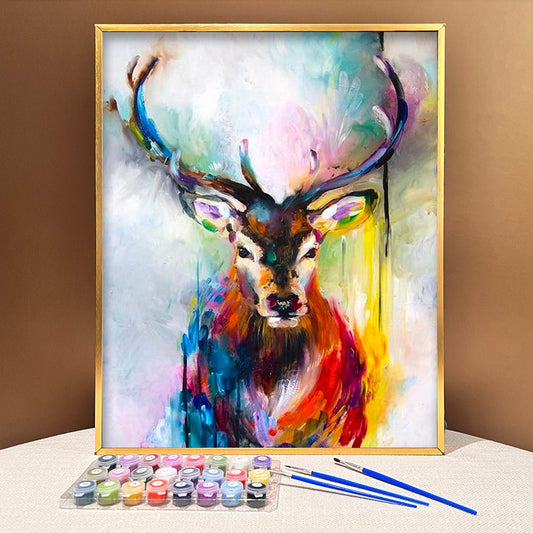 Embark on a Journey of Inner Peace with ArtVibe™ DIY Painting By Numbers - Abstract Deer (16"x20" / 40x50cm), A Harmonious and Soothing Art Experience. - ArtVibe Paint by Numbers