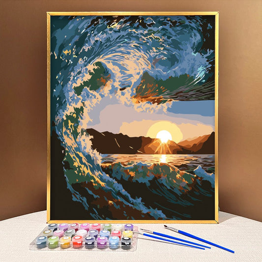 Escape to the Majestic Ocean with ArtVibe™ DIY Painting By Numbers - Ocean Wave (16"x20" / 40x50cm), a Relaxing and Tranquil Art Experience - ArtVibe Paint by Numbers