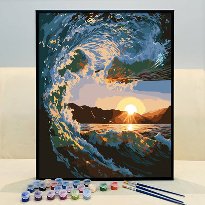 Escape to the Majestic Ocean with ArtVibe™ DIY Painting By Numbers - Ocean Wave (16"x20" / 40x50cm), a Relaxing and Tranquil Art Experience - ArtVibe Paint by Numbers