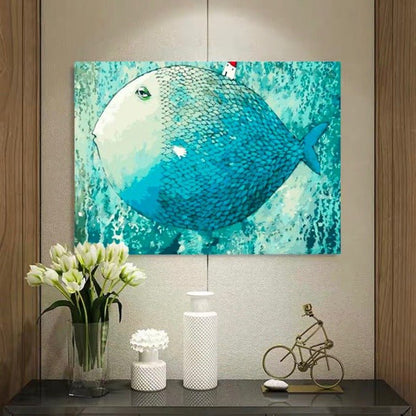 Indulge in Tranquility with ArtVibe™ DIY Painting By Numbers - Sleepy-Eyed Fish (16x20"/40x50cm), A Soothing and Rejuvenating Art Experience. - ArtVibe Paint by Numbers